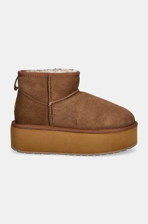 Emu Australia śniegowce zamszowe Stinger Micro Flatform kolor brązowy W13082.CHES
